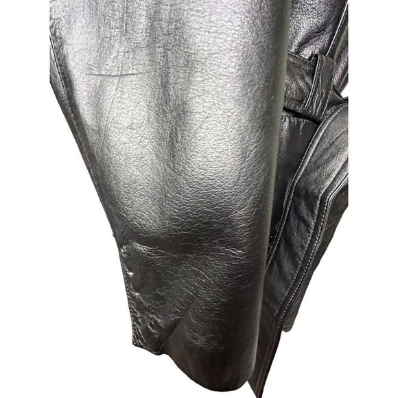 Women's Black Leather Jacket from Wilsons. Fully lined in black satin. - Picture 11 of 14